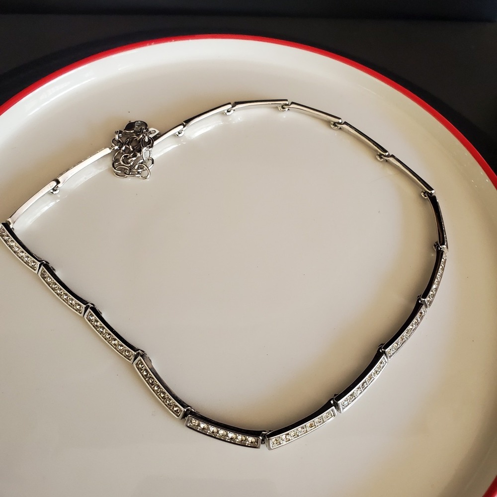 Swarovski Silver Crystal Link Necklace - Picture 4 of 11